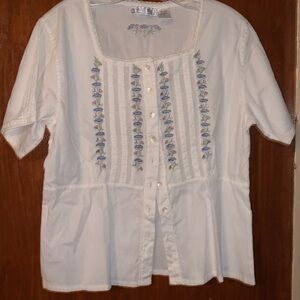 Prete Embroidered Button up Shirt  Size L